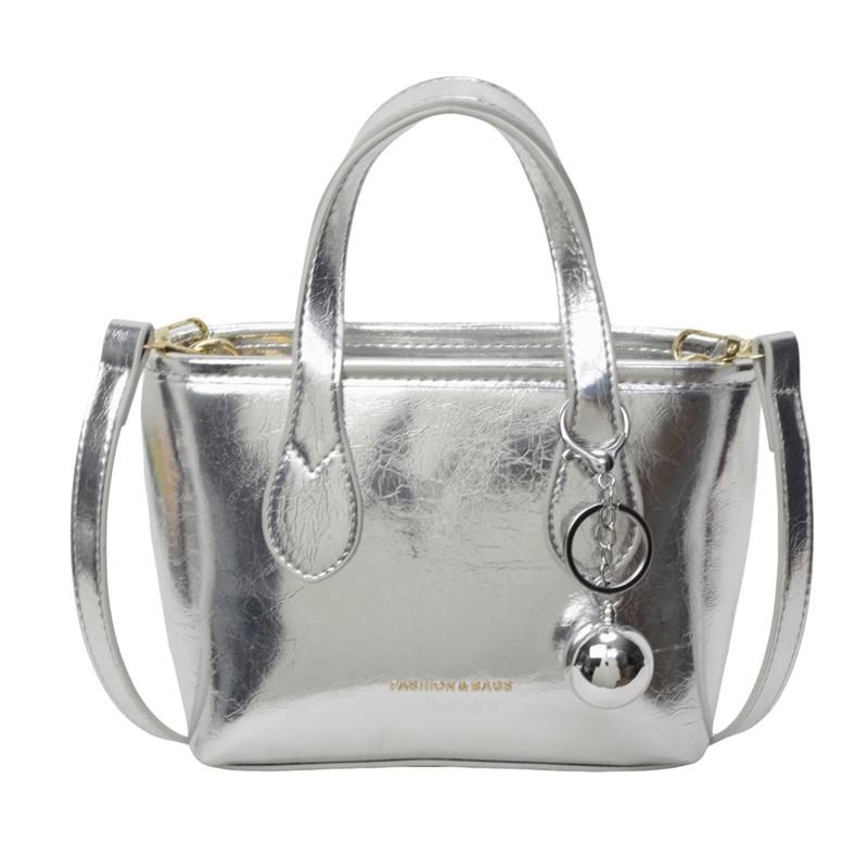 Handheld small bag women's new ins fashion minimalist style shoulder messenger bag oily leather bucket bag