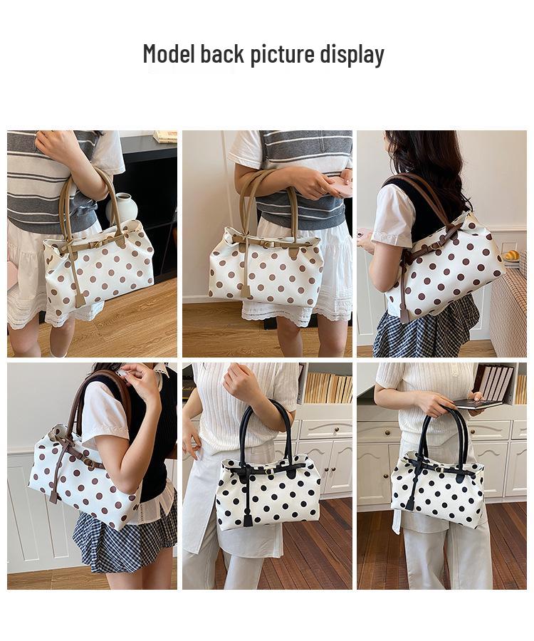 2026 Women's Large Capacity Polka Dot Tote: Stylish, Casual Shoulder Bag for Work & Commute