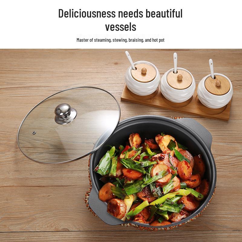 Huang Men Ji Clay Pot - Cast Iron Rice & Chicken Pot, Crispy Rice Pot, Burn-Resistant Hot Pot
