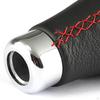 Gear Knob Aluminum Alloy PU Leather with 4 Adapters 8mm 10mm 11mm 12mm Manual Er Transmission