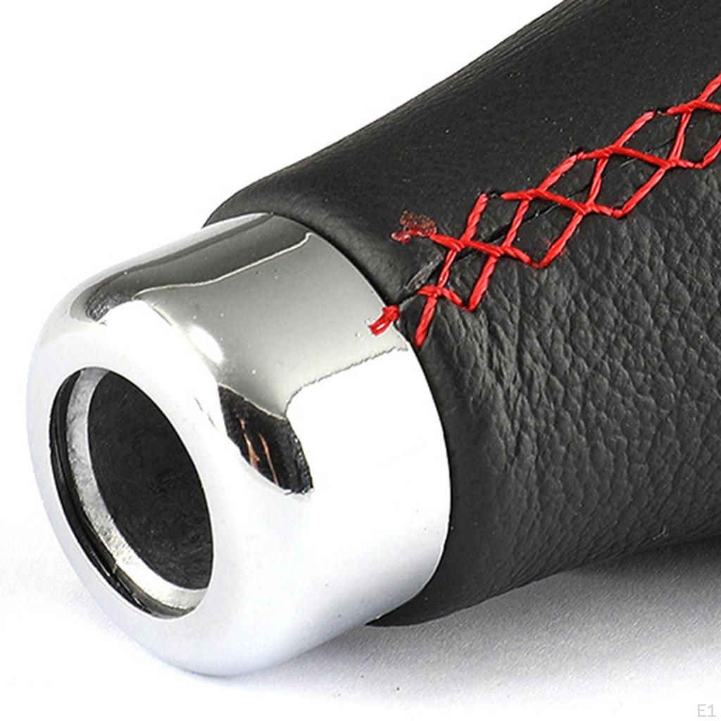 Gear Knob Aluminum Alloy PU Leather with 4 Adapters 8mm 10mm 11mm 12mm Manual Er Transmission