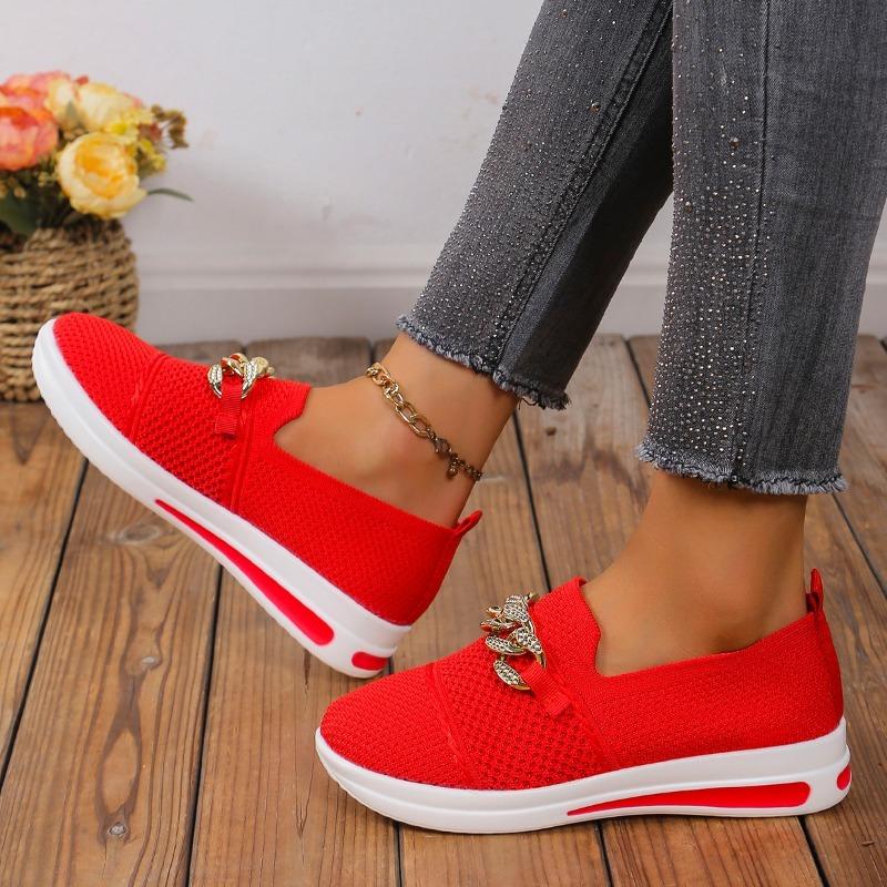 Большие размеры дышащая сетка Fly плетеные туфли для мам женские одинарные туфли — фото 15