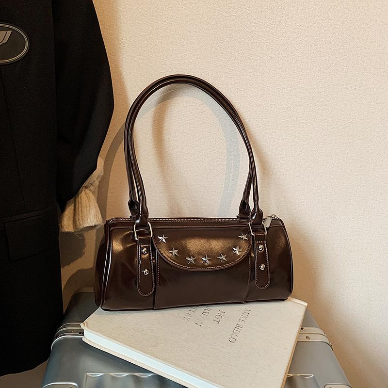 

New Punk Style Star Rivet Women s Shoulder Bag Ladies Underarm Splicing Bag Fashionable Single Strap Bag for Women