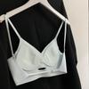 Traceless large backless underwear women's small breasts gather ultra-thin no steel ring fixed chest pad U-shaped comfortable beautiful back bra sprin