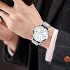 Men Dress Watch Analog Quartz Watch with Three Sub-Dials Stainless Steel Wristwatch for Husband Boyfriend Father Business Date
