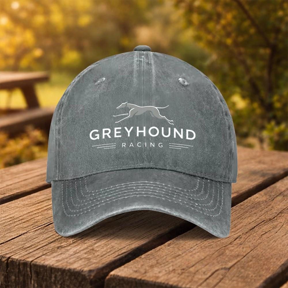 Greyhound Racing Baseball Cap Washed Cotton Adjustable Outdoor Sports Graphic Hat