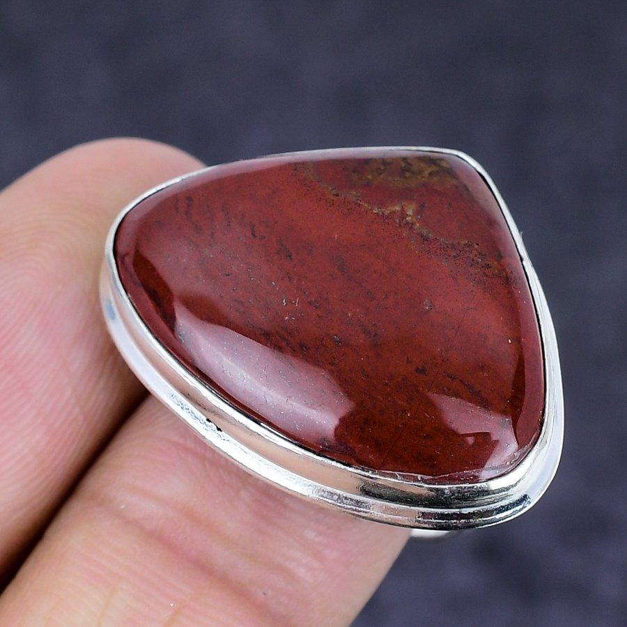 Red River Jasper Gemstone 925 Sterling Silver Jewelry Ring Size 8.5