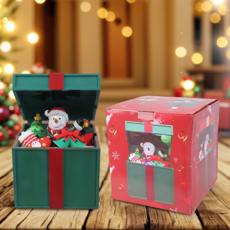 Holiday Music Boxes With Builts In Christmas Songs LED Illuminateds Decoration Durable PC Materials USB Operated For Family Gatherings