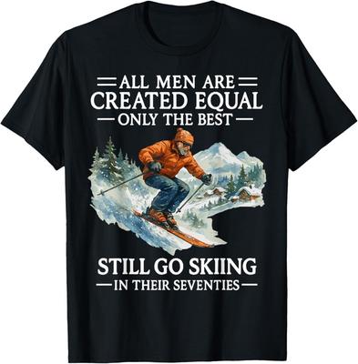 70th Birthday Skier Gifts Man 70 Years Old Skiing Lover T-Shirt