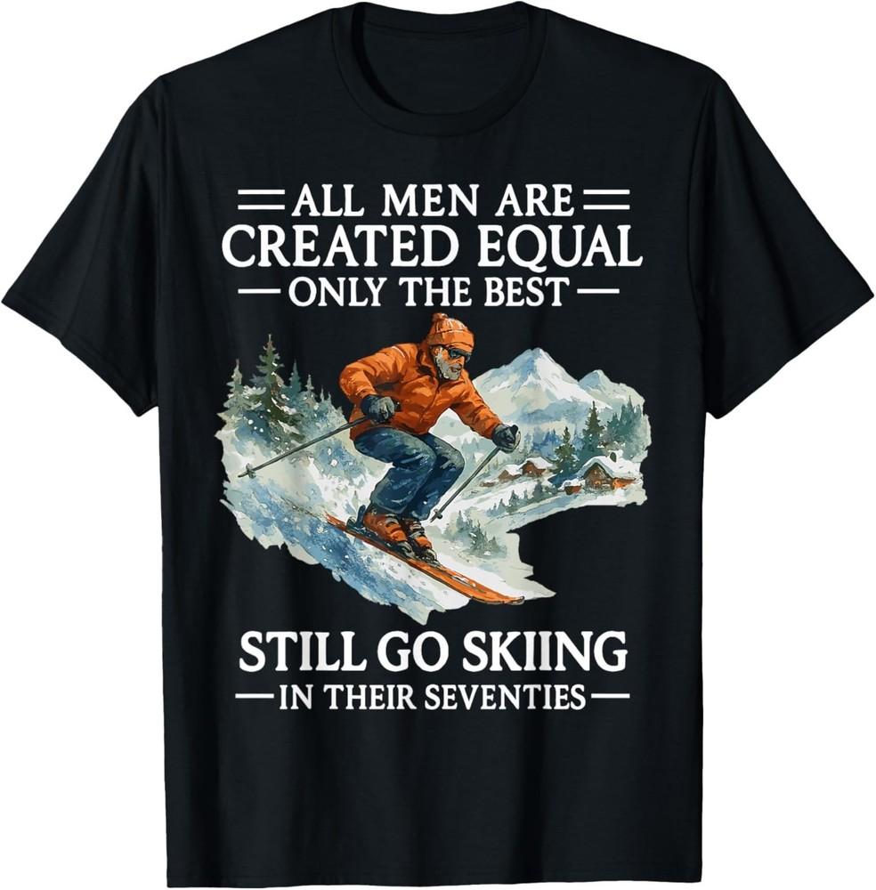 

70th Birthday Skier Gifts Man 70 Years Old Skiing Lover T-Shirt 4XL