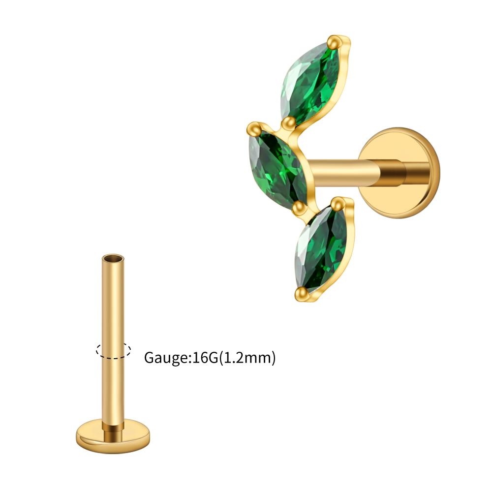 Rechter Grand ASTM F136 Titan Dreifach Marquise Labret Stud 16G CZ Cluster Climber Knorpelohrring Tragus Helix Ohrpiercing