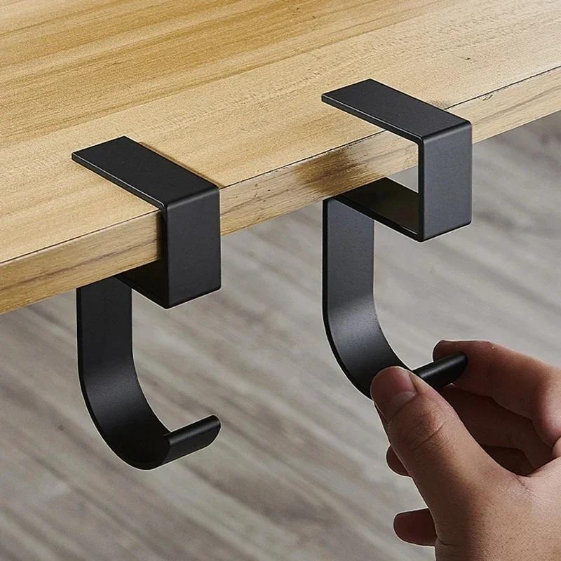 2Pcs Portable Hanging Bag Hook Student Desk Side Hanging Bag Artifact Removable Mobile Handbag Holders Multi-functional Hook