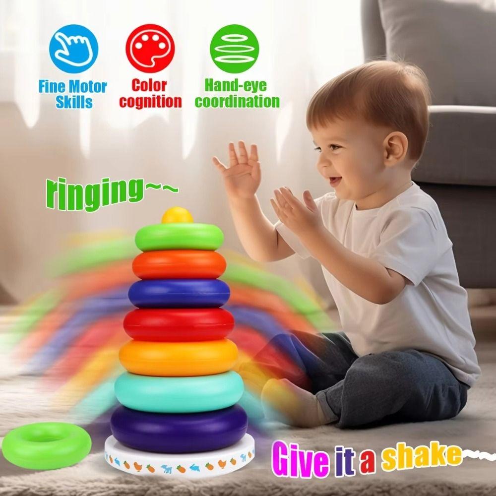 Stackable Stacking Rings Babies Toy Sensory Stacking Plugging Toy Develop Cognition Ability