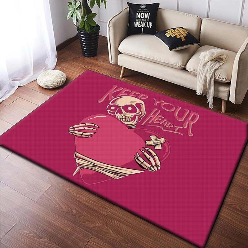 Skull Dark Gothic Print Carpet Creative Door Floor Mat Soft Doormat Non-slip Floor Mat Living Room Rug Home Decoration Washable