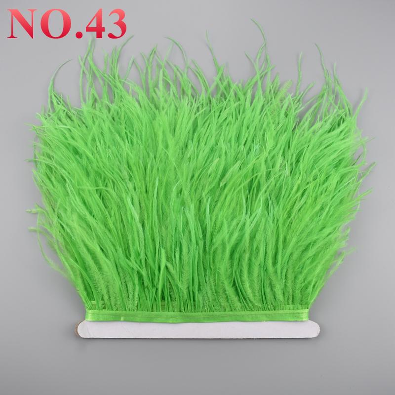 10Meters Ostrich Feathers On Ribbon On Tape 10-15Cm 4-6" Feather Trim Boa For Clothes Sewing White Fringe Dress Skirt Decor Diy