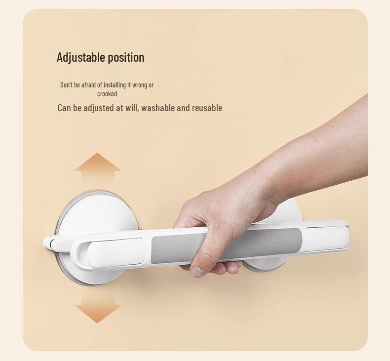 No-Drill Vacuum Suction Grab Bar for Bathroom Safety