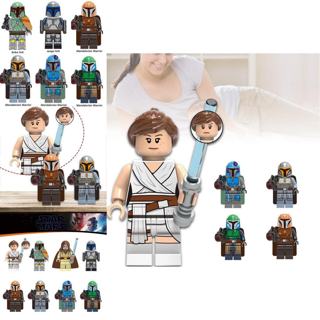 Minifigures Buliding Blocks Bricks Figures Rey Boba Fett