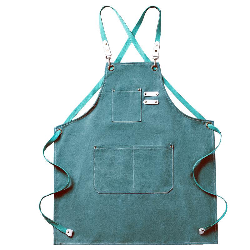 Thickened Canvas All-Cotton Apron for Cooking, Gardening, and Nail Art