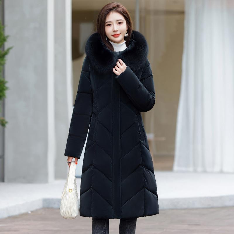 2025 Women's Down Cotton Coat Long Cotton-padded Coat Large Size Thick Winter New Cotton-padded Coat
