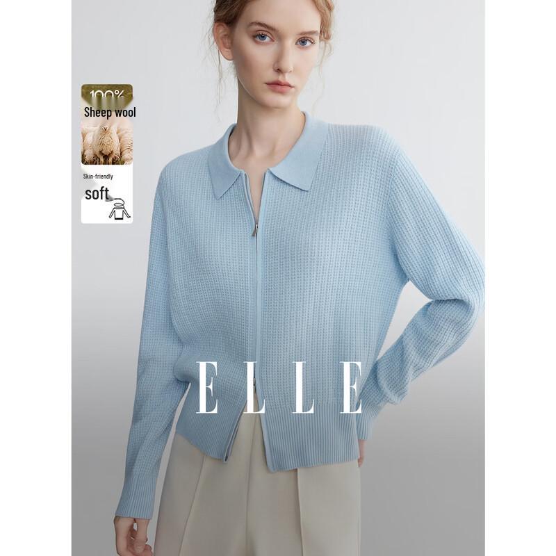 ELLE 100% Merino Wool French Casual Knit Cardigan S