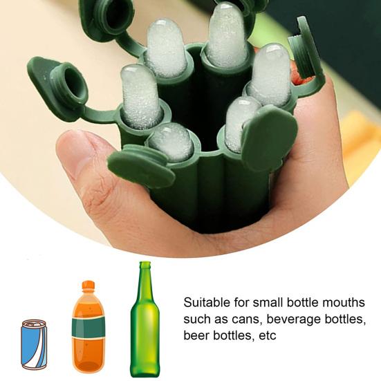 Ice Stick Mold Dustproof Lid 6 Cavities Food Grade Easy Release BPA Free DIY Reusable Bottled Beverages Silicone Ice Cube Mold Kitchen Supplies