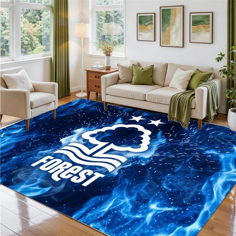 Nottingham Forest Fußball Design Kristall Samt Teppich Weiche Dekorationsmatte für Schlafzimmer Eingang