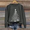 Ladies' Christmas Printed Casual Long Sleeved Round Neck Sports Hoodie Top