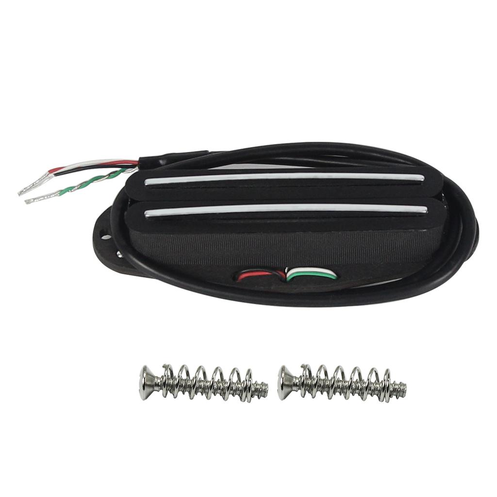 FLEOR 1PCS Alnico 5 Hot Dual Rails Humbucker Pickup Single Coil Sized fit ST/SQ Guitar Parts, Black/White/Yellow Option