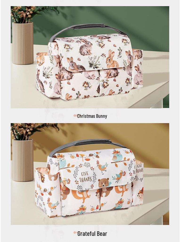 Multifunkční voděodolná závěsná úložná taška na kočárek pro dětské lahvičky a hrníčky