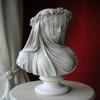 Vintage Maiden Statue Resin Figurines Decoration Home Decor Veiled Maiden Bust  Office