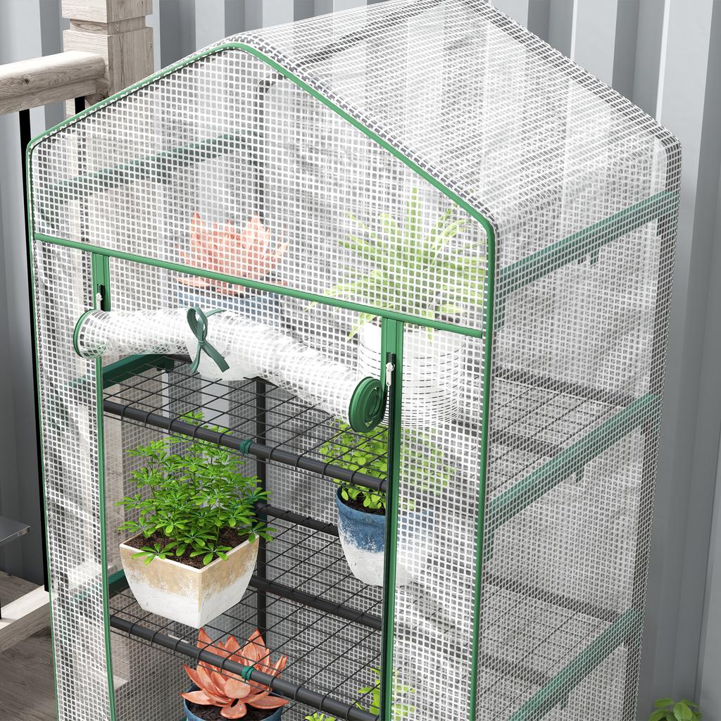 193cm Five Shelf Mini Greenhouse - White