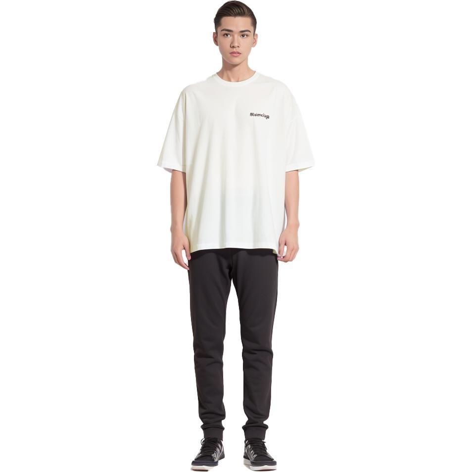 Balenciaga BB Logo T-Shirt 'White' Men's 612966TOVO99081