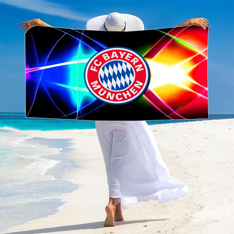 FC Bayern Munich Print Beach Towel, Large Soft Quick Dry Towel for Beach Camping Swimming