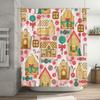 TU Bathroom Shower Curtain Cute Cartoon House Pattern Waterproof Fabric Decor Vintage Style Home Textile Modern Design