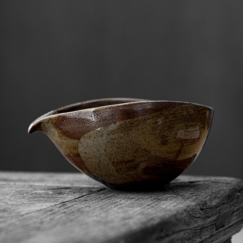 Coarse Pottery Eagle Beak Fair Cup Tea Set Retro Japanese Ceramic Kung Fu Tea Set Tea Sea Single Pour Tea Separation Cup