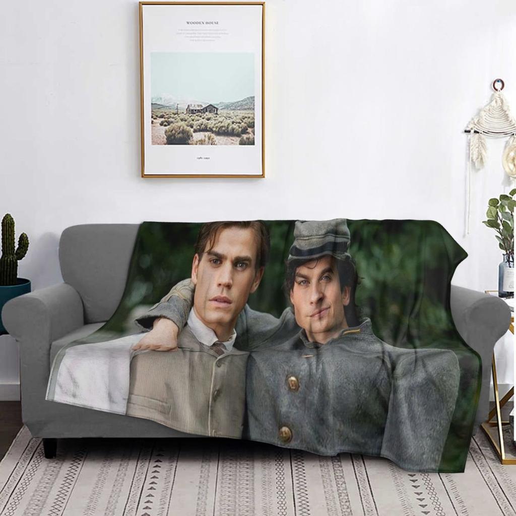 The Vampire Diaries Damon Salvatore Blanket Soft Warm Flannel Throw Blanket Cover for Bed Living Room Picnic Travel Home Couch