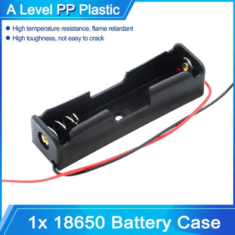 Black Plastic DIY Battery Storage Case Clip Holder Container 1X 2X 3X 4X 18650 Battery Storage Box Case Wire Lead Pin