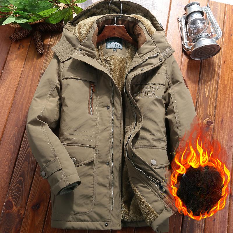 Cappotto Imbottito Lungo da Uomo per Autunno e Inverno, Casual da Esterno, Vestibilità Larga, Caldo e Spesso