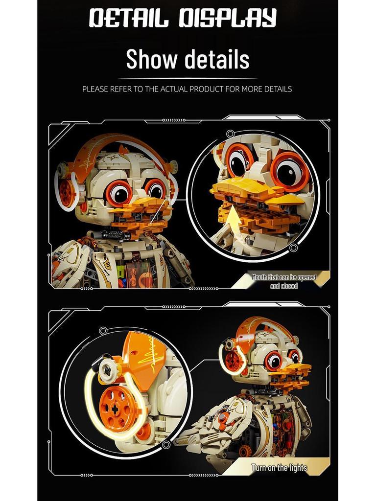 LEGO-Compatible Mechanical Duck Cartoon Model - Children's Assembly Toy Gift