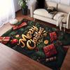 1 Stück Weihnachtsthema Teppich, Frohe Weihnachten Aufdruck, Nachttischteppich, Rutschfeste Waschküchenmatte, Maschinenwaschbar Wasserabsorbierend Eingangstür M