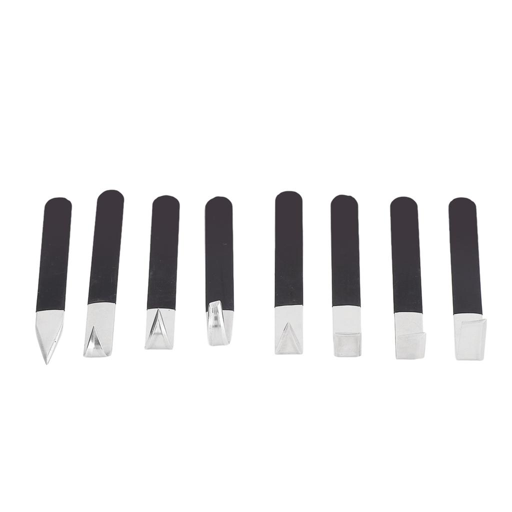 8 Pcs Set Clay Carving Knife Stainless Steel Rounded Blade Comfortable Rubber Sleeve Handle Sculpting Pottery Tools