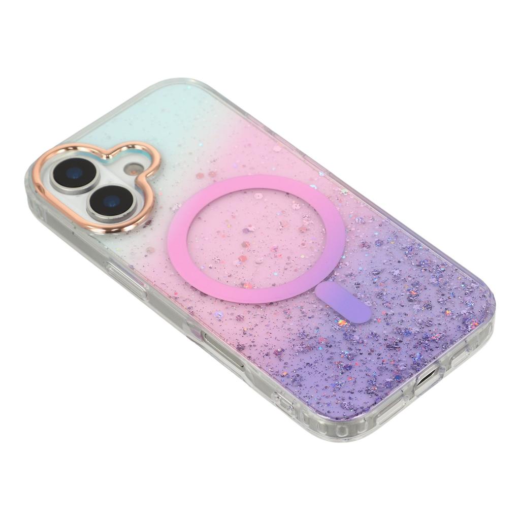 For iPhone 17 Case Compatible with MagSafe IMD Bling Glitter PC + TPU Back Cover