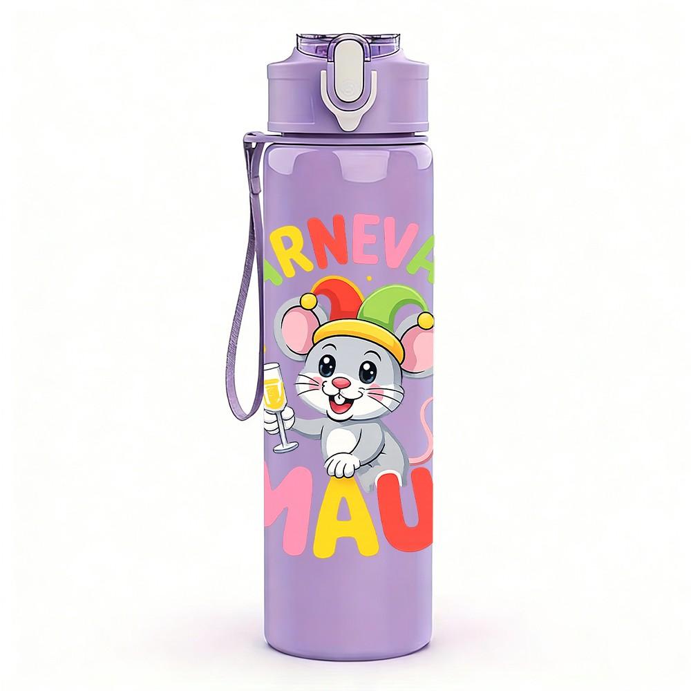 1PC Karnivals Maus Mouse Cartoon Print 750ml Color Plastic Sports Water Bottle Leakproof Flip Straw Lid Suitable for Sports Office Home Use