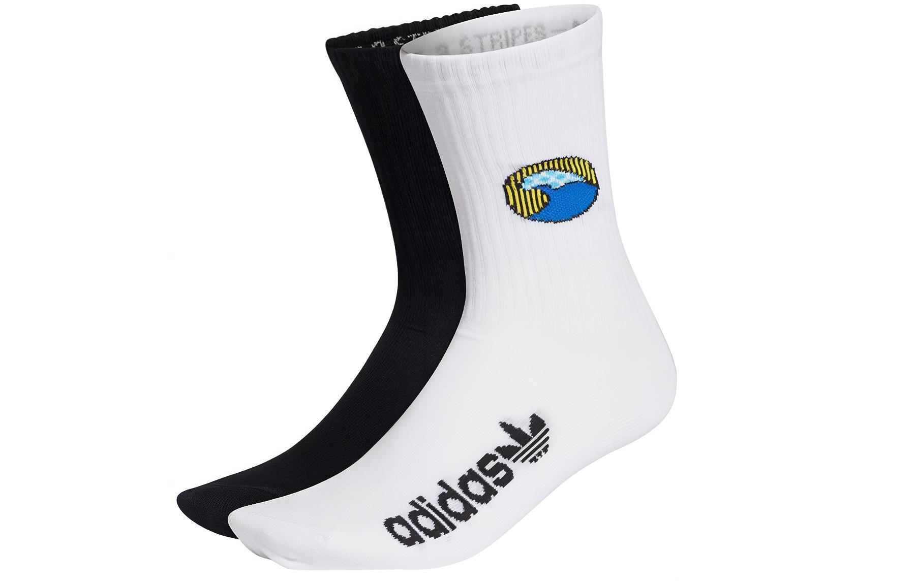 Adidas Originals Crew Socks Unisex 1 Set 2 Pack Black/White HF6954 M