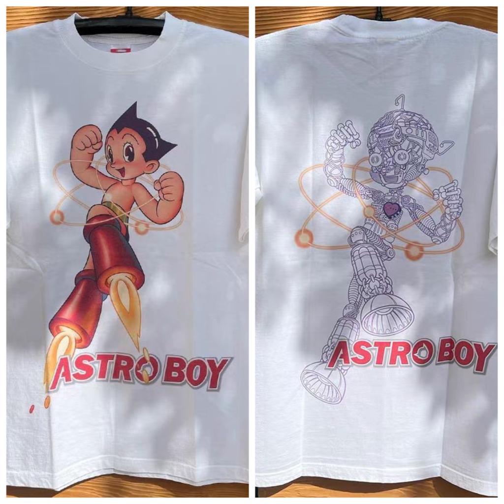 Astro Boy Iron Arm Astro Boy Japanese Comic Short-sleeved T-shirt Vintage Heavy Cotton Trendy Cool Ruffian Handsome Top
