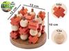 Tic Tac Toe - 3 D - Jeu du Morpion en Bois - XO game -Logique Ambiance - Jeu en bois Ecologique- 2 joueurs - 350410 - Taille M