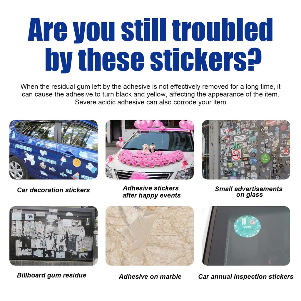 Multi-Use Adhesive Dissolver For Car Door,Car Window&Book Scenarios,Residue-Free,Safe To Clean,Doubles asanAdhesiveStain Remover