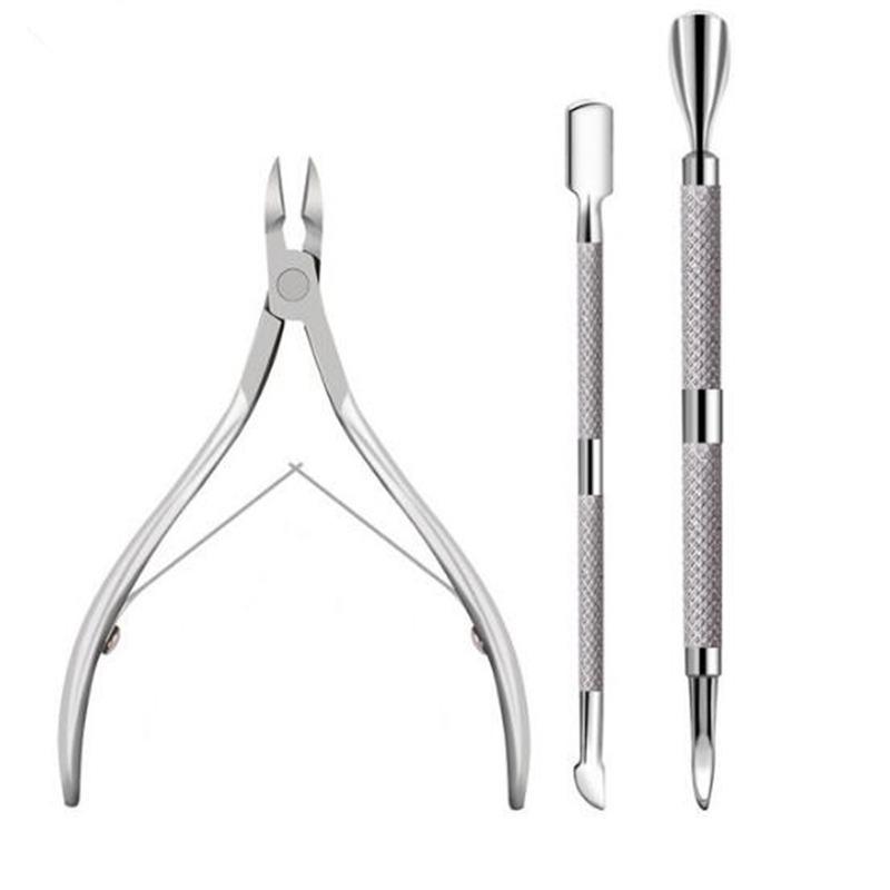 

Stainless Steel Nail Art Cutter Scissor Cuticle Clipper Pusher Dead Skin Remover Kit Manicure Pedicure Tools Nails Set серебряный
