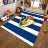 Blue Stripes Gold Emblem Carpet Suitable As a Non-slip Mat for the Living Room or Bedroom Sofa