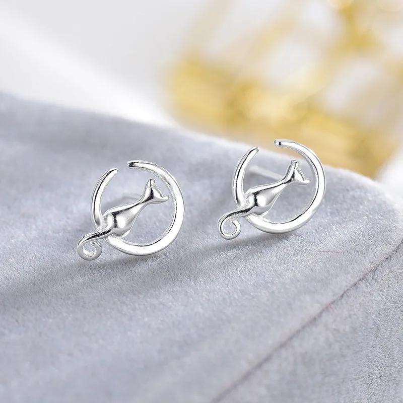 56 Types 925 Silver Zircon Puzzle Star Animal Geometric Stud Earrings for Women Fine Jewelry Minimalist Accessories